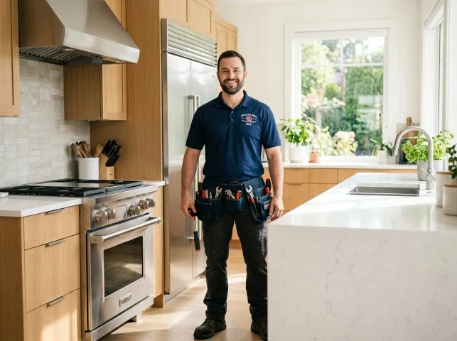 Appliance Repair Hero technician in a Brooksville, MS kitchen after an appliance repair